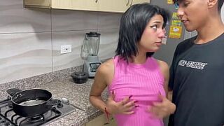 My little stepsister wants to fuck for the first time in the kitchen and I give her the best sex of her life. H.L. porn video